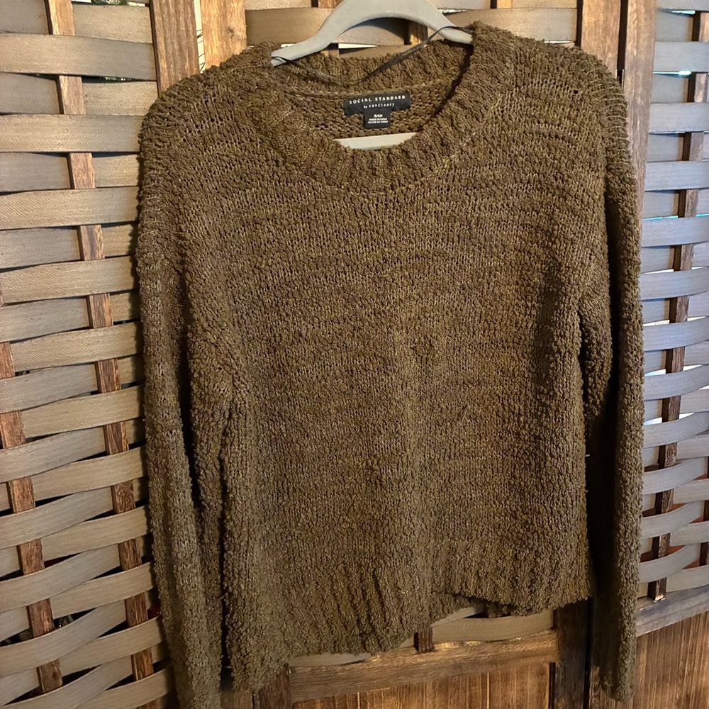 Sanctuary Olive Crew Neck Sweater